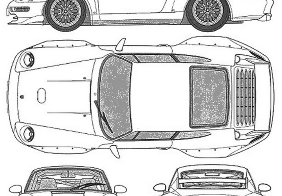 Porsches 911 GT2 are drawings of the car
